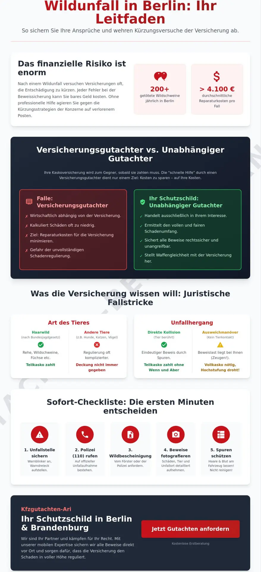 KFZ Gutachter Berlin Spandau | Gutachten nach Wildunfall in Berlin: So sichern Sie Ihre volle Entschädigung 2026 1 Gutachten nach Wildunfall in Berlin: So sichern Sie Ihre volle Entschädigung 2026