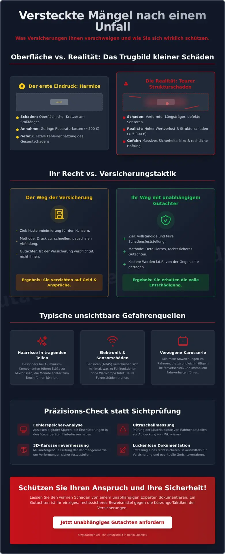 KFZ Gutachter Berlin Spandau | Gutachten für versteckte Mängel nach Unfall: Sichern Sie sich Ihr Recht gegen die Tricks der Versicherer 1 Gutachten für versteckte Mängel nach Unfall: Sichern Sie sich Ihr Recht gegen die Tricks der Versicherer